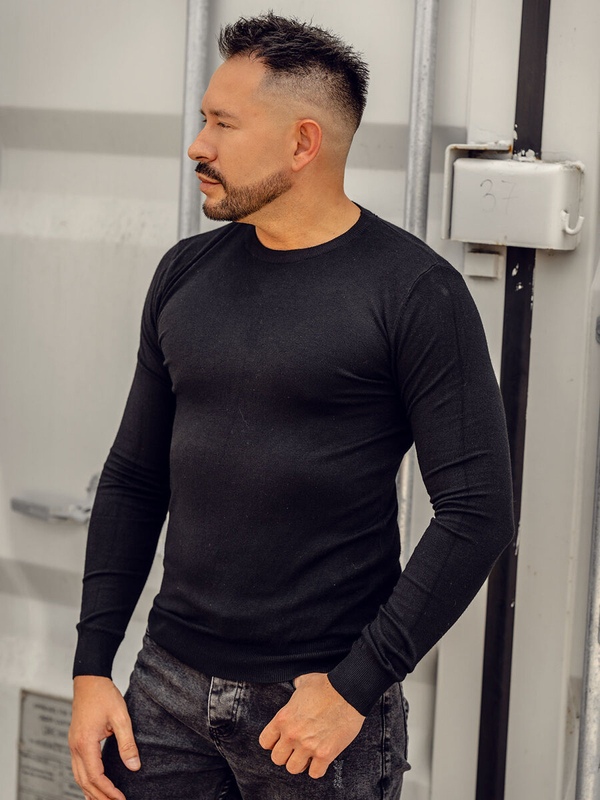 Czarny sweter męski Denley MMB602A