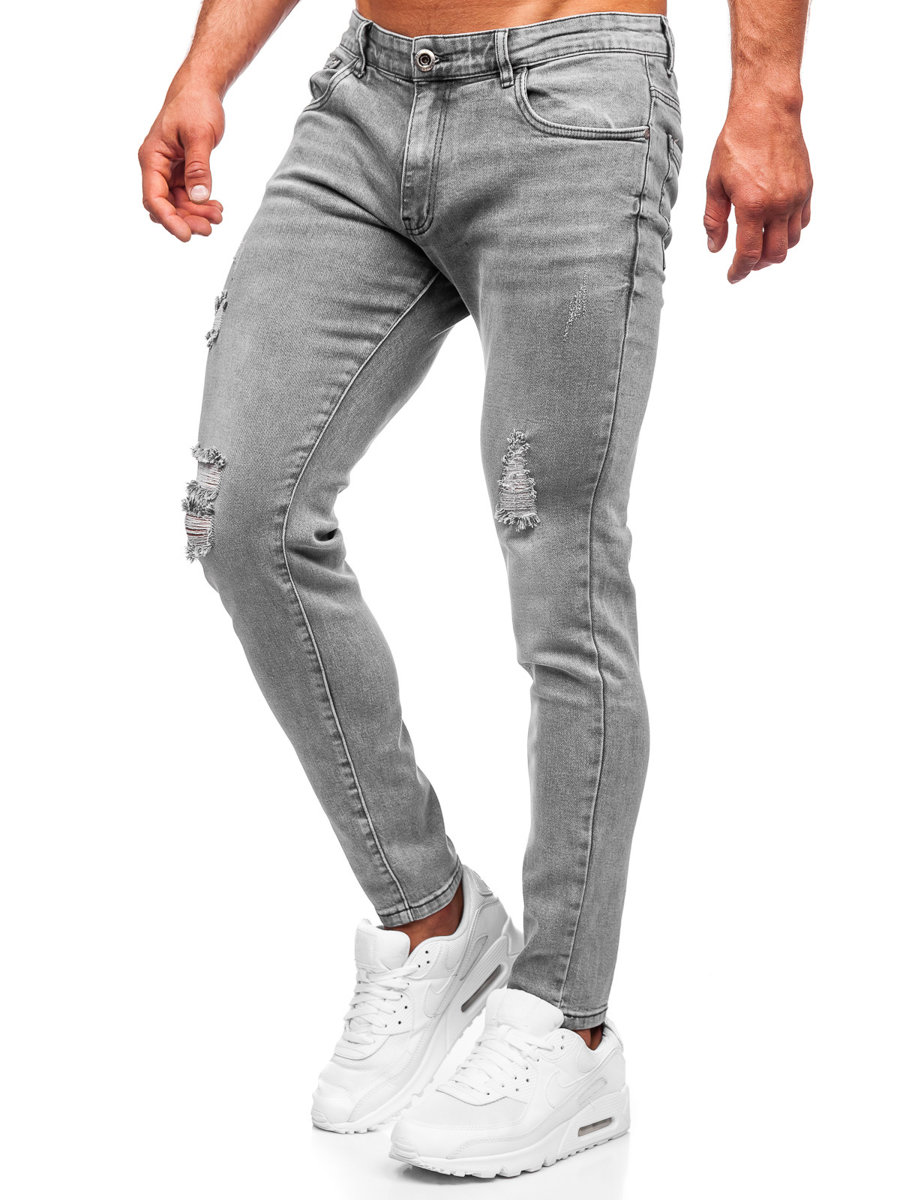 Szare-spodnie-jeansowe-meskie-slim-fit