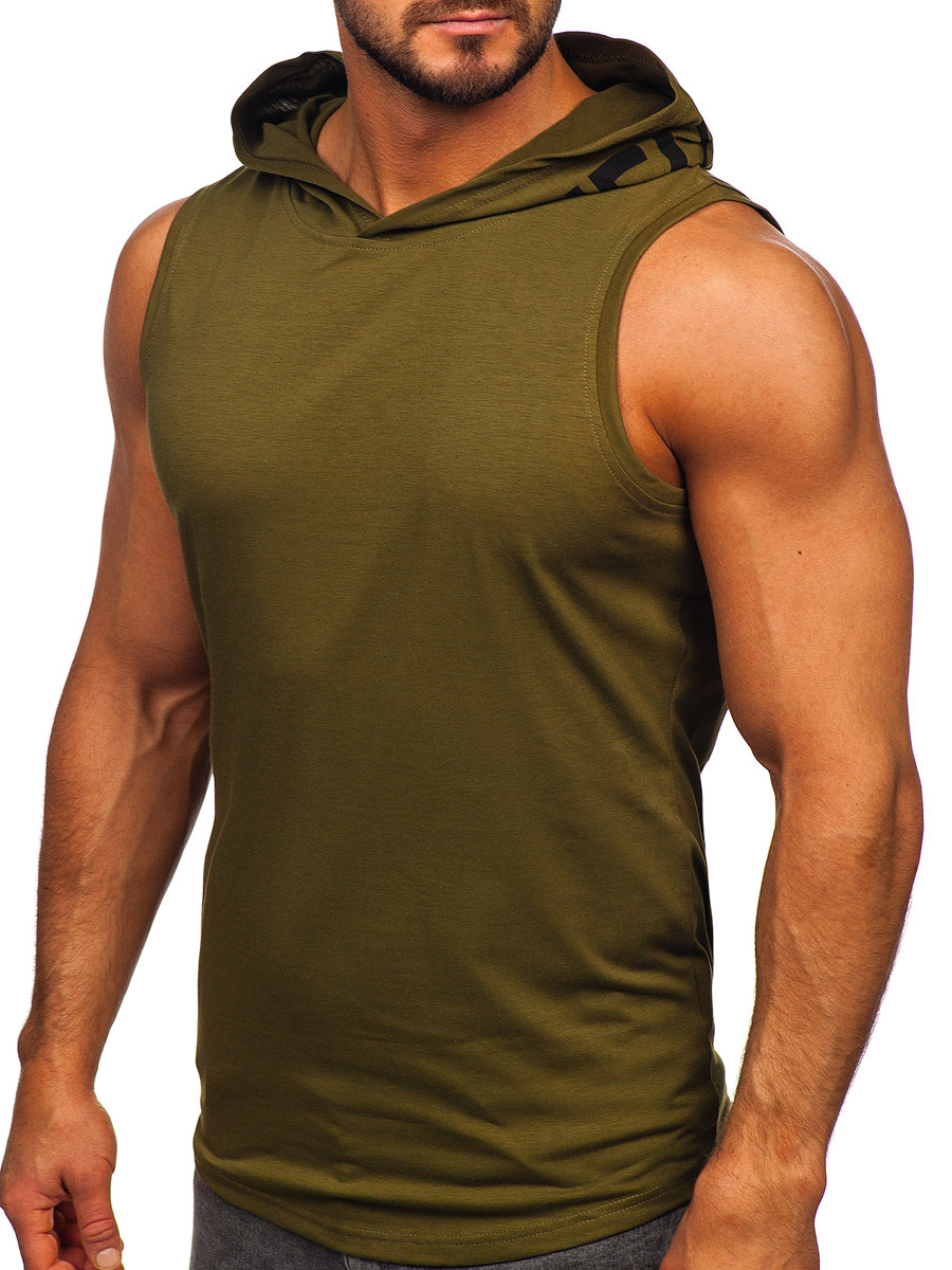 Khaki-koszulka-tank-top-meska-z-nadrukiem