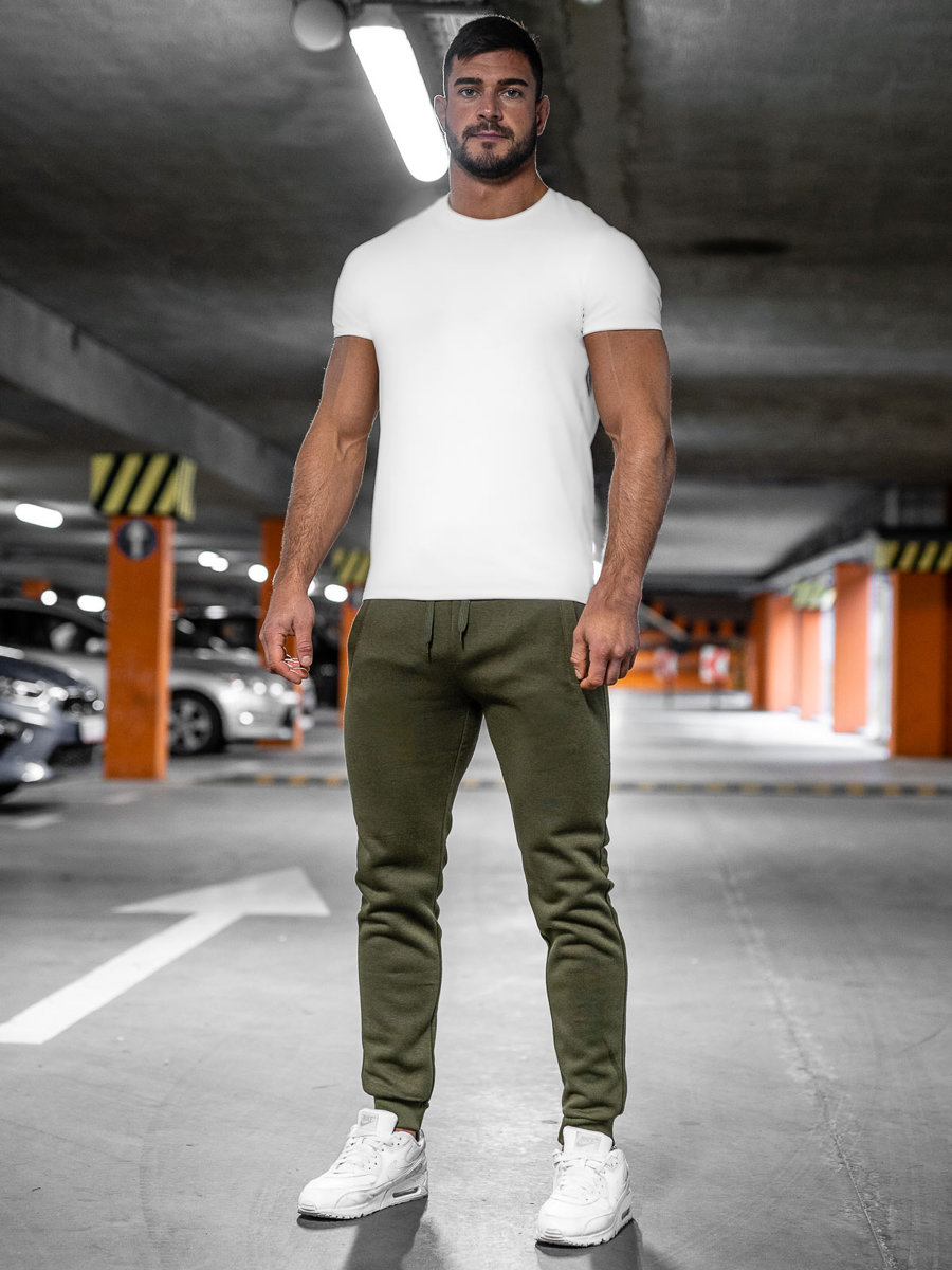 Spodnie-meskie-joggery-dresowe-khaki-Denley