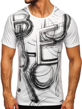 Biały T-shirt męski z nadrukiem Bolf KS2525T