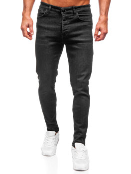 Czarne spodnie jeansowe męskie slim fit Denley 6131