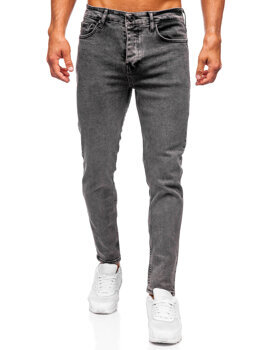 Czarne spodnie jeansowe męskie slim fit Denley 6521