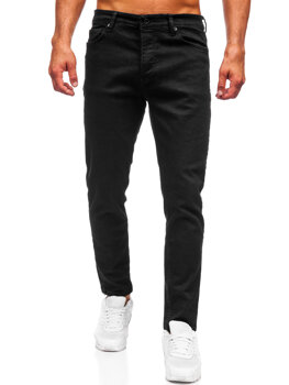 Czarne spodnie jeansowe męskie slim fit Denley 6522