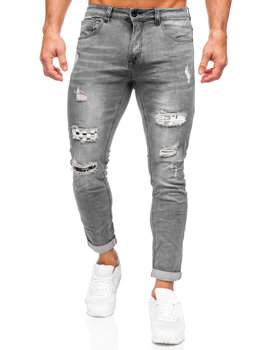 Czarne spodnie jeansowe męskie slim fit Denley KS2082