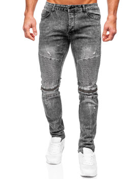 Czarne spodnie jeansowe męskie slim fit Denley MP0069N