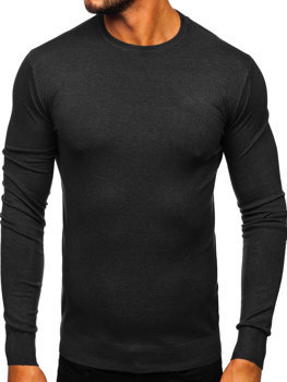 Grafitowy sweter basic męski Denley YY01