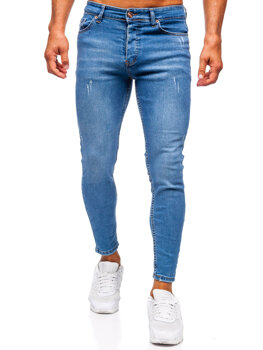 Granatowe spodnie jeansowe męskie skinny fit Denley 5828