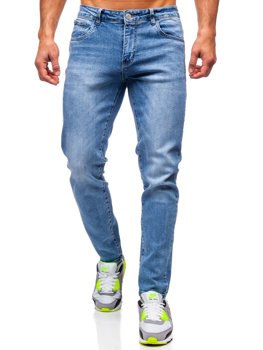 Granatowe spodnie jeansowe męskie skinny fit Denley KX536