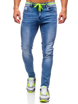 Granatowe spodnie jeansowe męskie skinny fit Denley KX555