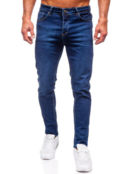 Granatowe spodnie jeansowe męskie slim fit Denley 6290