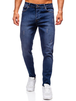 Granatowe spodnie jeansowe męskie slim fit Denley 6558-2