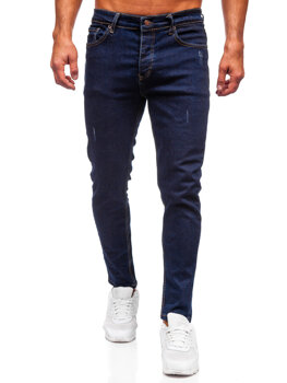 Granatowe spodnie jeansowe męskie slim fit Denley 6785