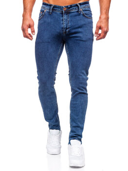 Granatowe spodnie jeansowe męskie slim fit Denley DP52