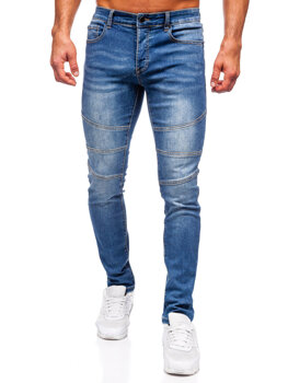 Granatowe spodnie jeansowe męskie slim fit Denley MP0082BS