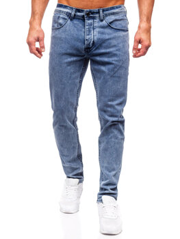 Granatowe spodnie jeansowe męskie slim fit Denley MP0192BS