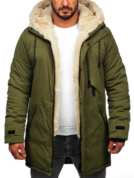 Khaki kurtka męska zimowa parka Denley 22M38