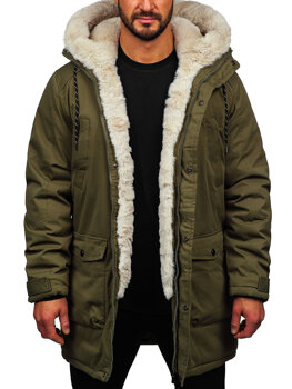 Khaki kurtka męska zimowa parka Denley 5M120