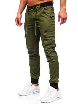 Khaki spodnie joggery bojówki męskie Denley MP0208MV