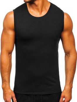 Koszulka tank top bez nadruku czarna Denley 99001