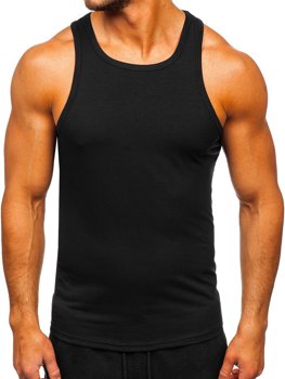 Koszulka tank top bez nadruku czarna Denley 99003