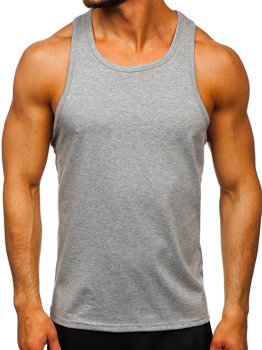 Koszulka tank top bez nadruku szara Denley 99002