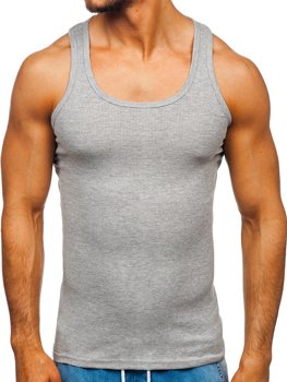 Koszulka tank top bez nadruku szara Denley NB002