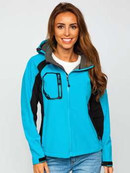 Kurtka damska przejściowa softshell niebieska Denley 9055