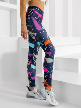 Multikolorowe legginsy damskie Denley 20973