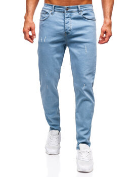 Niebieskie spodnie jeansowe męskie slim fit Denley 6446