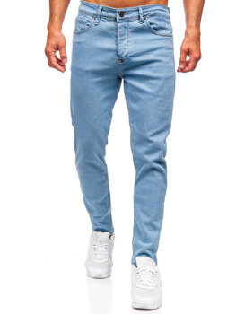 Niebieskie spodnie jeansowe męskie slim fit Denley 6460