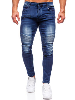 Niebieskie spodnie jeansowe męskie slim fit Denley MP0029B