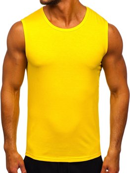 Żółta koszulka tank top bez nadruku Denley 99001