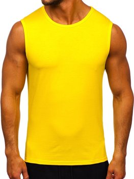 Żółty-neon koszulka tank top bez nadruku Denley 99001